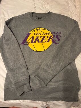 NBA Los Angeles Lakers Grey Crewneck with Yellow & Purple Logo